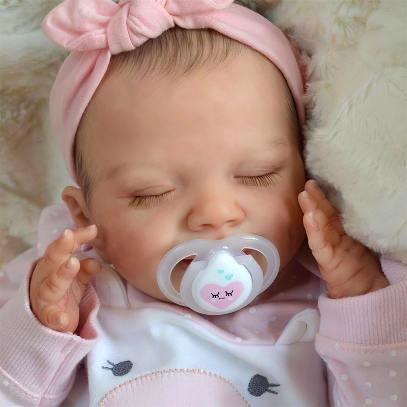 BABESIDE Lifelike Reborn Baby Dolls - 20-Inch Sweet Smile Realistic-Newborn Baby Dolls Full Body Vinyl Sleeping Baby Girl Real Life Baby Dolls with Toy Accessories Gift Set for Kids - Image 1