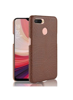 HuHa Case Cover For Oppo A12 Shockproof Crocodile Texture PC + PU Case Brown 