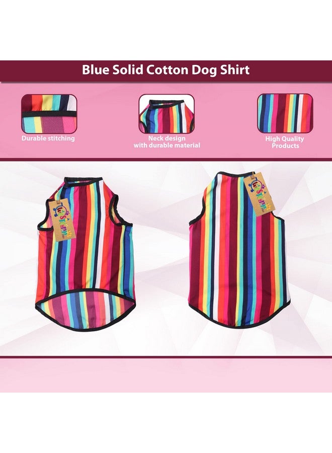 Western Era Funky Soft Cotton Dog T-Shirt | Comfortable & Breathable Dog Clothing | Sleeveless Vest Puppy Outfit |(Color Strips) (Xsmall) (12Inches) - Image 3