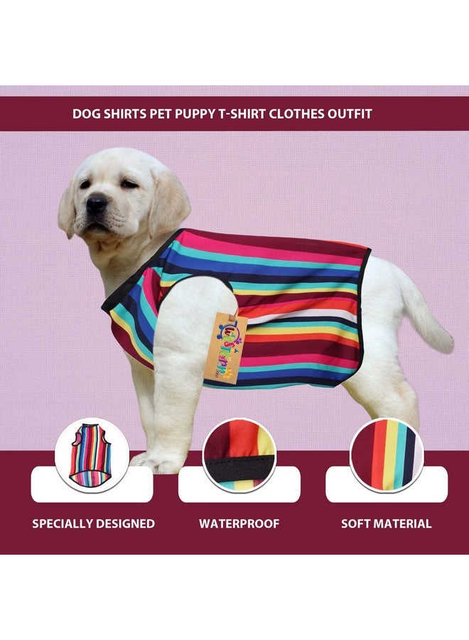 Western Era Funky Soft Cotton Dog T-Shirt | Comfortable & Breathable Dog Clothing | Sleeveless Vest Puppy Outfit |(Color Strips) (Xsmall) (12Inches) - Image 4