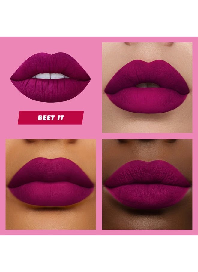 Lime Crime Velvetines Liquid Matte Lipstick, Feelins (Deepest True Red) - Bold, Long Lasting Shades & Lip Lining - Stellar Color & High Comfort for All-Day Wear - Talc-Free & Paraben-Free  - Image 4
