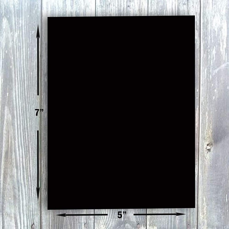 Hamilco Black Colored Cardstock Thick paper - Blank Note Greeting Invitations & Index Cards with Envelopes - Flat 5 x 7" Heavy Weight 80 lb Scrapbook Chalkboard Card Stock - 100 Pack - Image 2