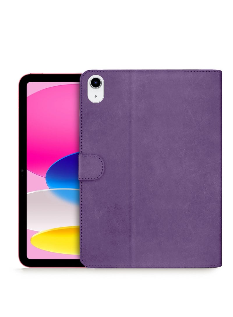 Wtech Apple iPad 2025 (11th Generation) A16 10.9 inch WTech PU Leather Magnetic Closure Flip Case Cover - Purple - Image 1
