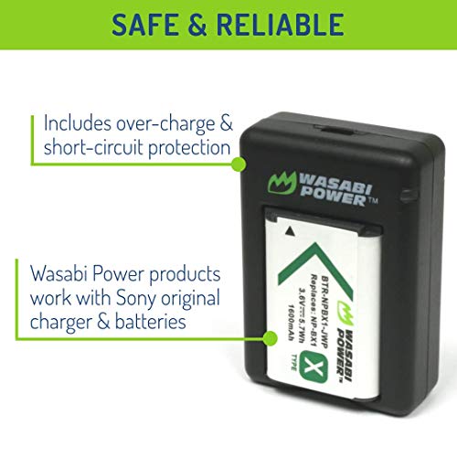 Wasabi Power NP-BX1 Battery (2-Pack) and Dual USB Charger for Sony NP-BX1/M8, ZV-1, ZV-1 II, Cyber-Shot DSC-HX95, HX99, HX350, RX1, RX1R II, RX100 (II/III/IV/V/VA/VI/VII), FDR-X3000, AS300, and More - Image 4