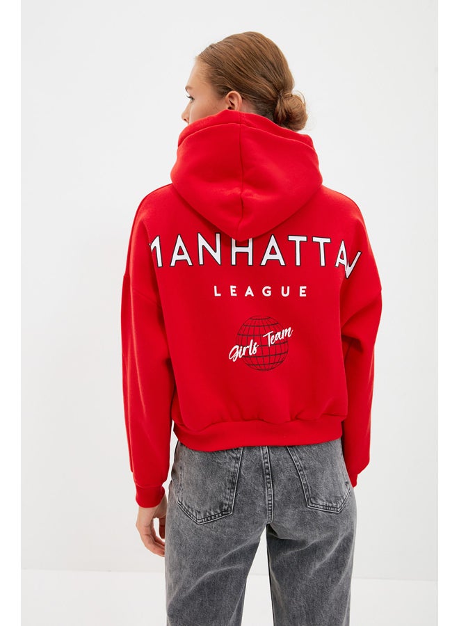 trendyol Hoodie - Red - Relaxed fit  - Image 5