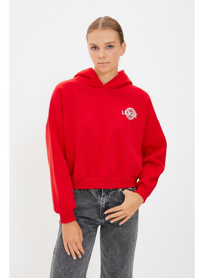 trendyol Hoodie - Red - Relaxed fit  - Image 3