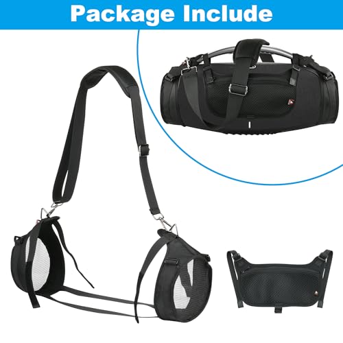 TXEsign Travel Carrying Strap for JBL Boombox 3/Boombox 3 Wi-Fi Waterproof Portable Speaker, Shoulder Strap with Two Side Covers Travel Carrying Pouch for JBL Boombox 3 (Black) - Image 2