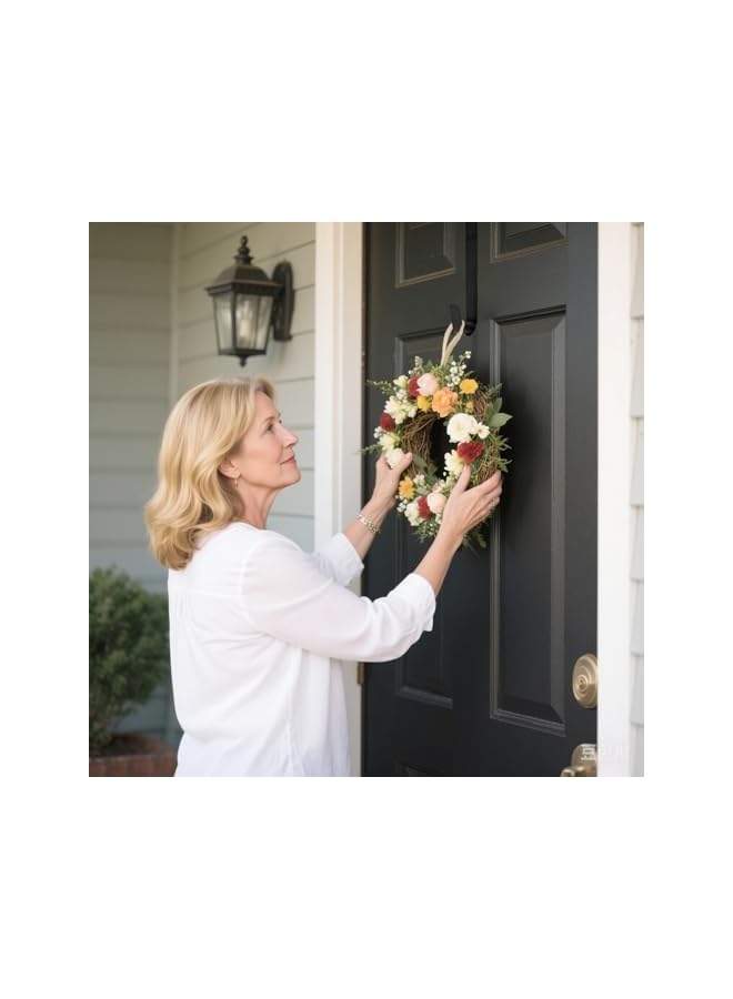 S-TOP Fall Wreath Hanger for Front Door 15in,Long Metal Autumn Xmas Wreath Hook,Black - Image 2