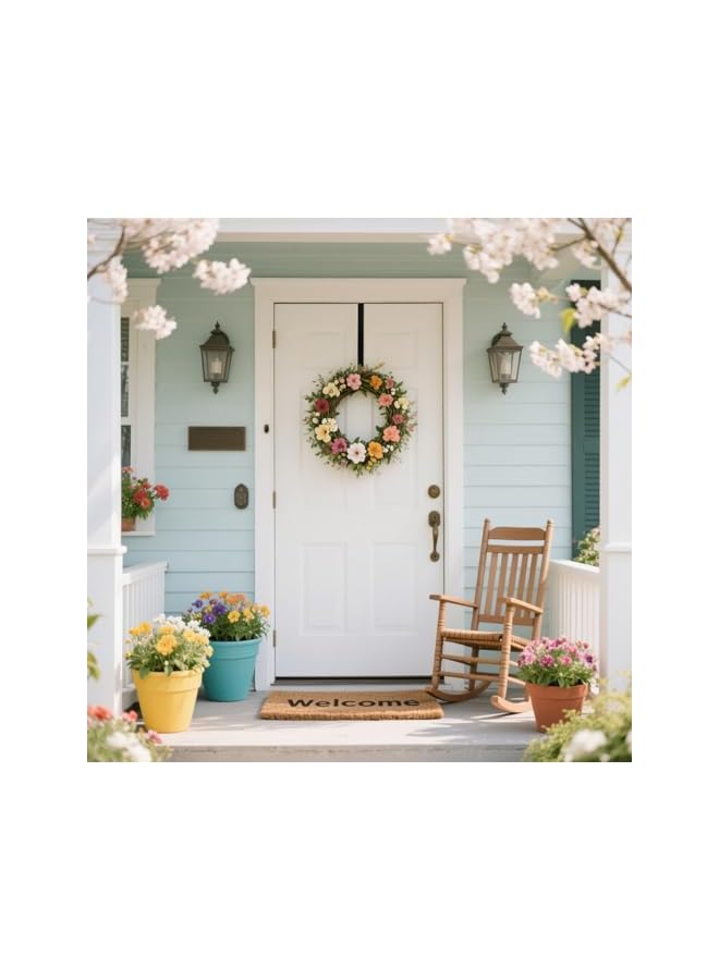 S-TOP Fall Wreath Hanger for Front Door 15in,Long Metal Autumn Xmas Wreath Hook,Black - Image 3