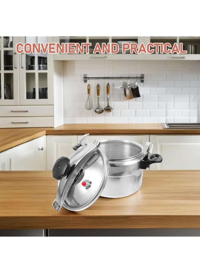 Denx Stainless Steel Pressure Cooker, Gas Stove Top Pressure Canner 11L Safety Canning Pot Household Cooker Pot Induction Cookware Pot Silver - 11L - Image 5