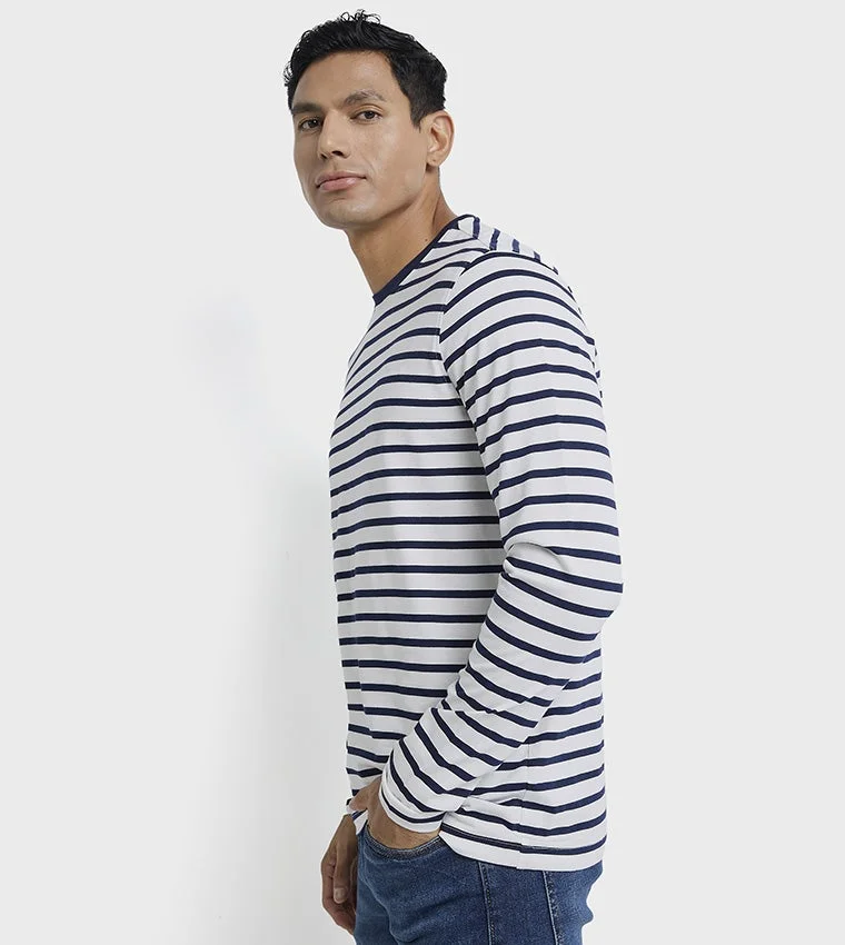 بين شيرمان Ben Sherman Men's Crew Neck Short Sleeve Striped T-Shirt