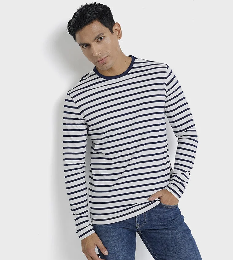 بين شيرمان Ben Sherman Men's Crew Neck Short Sleeve Striped T-Shirt