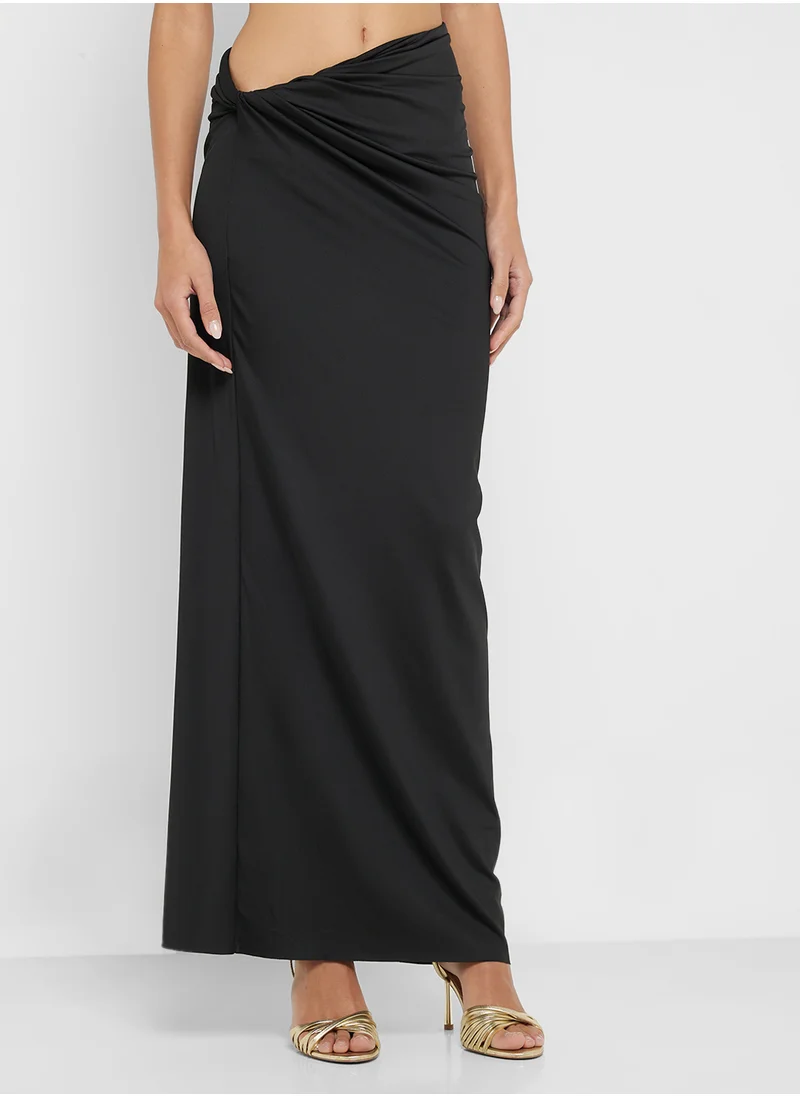 Ginger Assymetric Ruched Top & Maxi Skirt Co-Ord Set