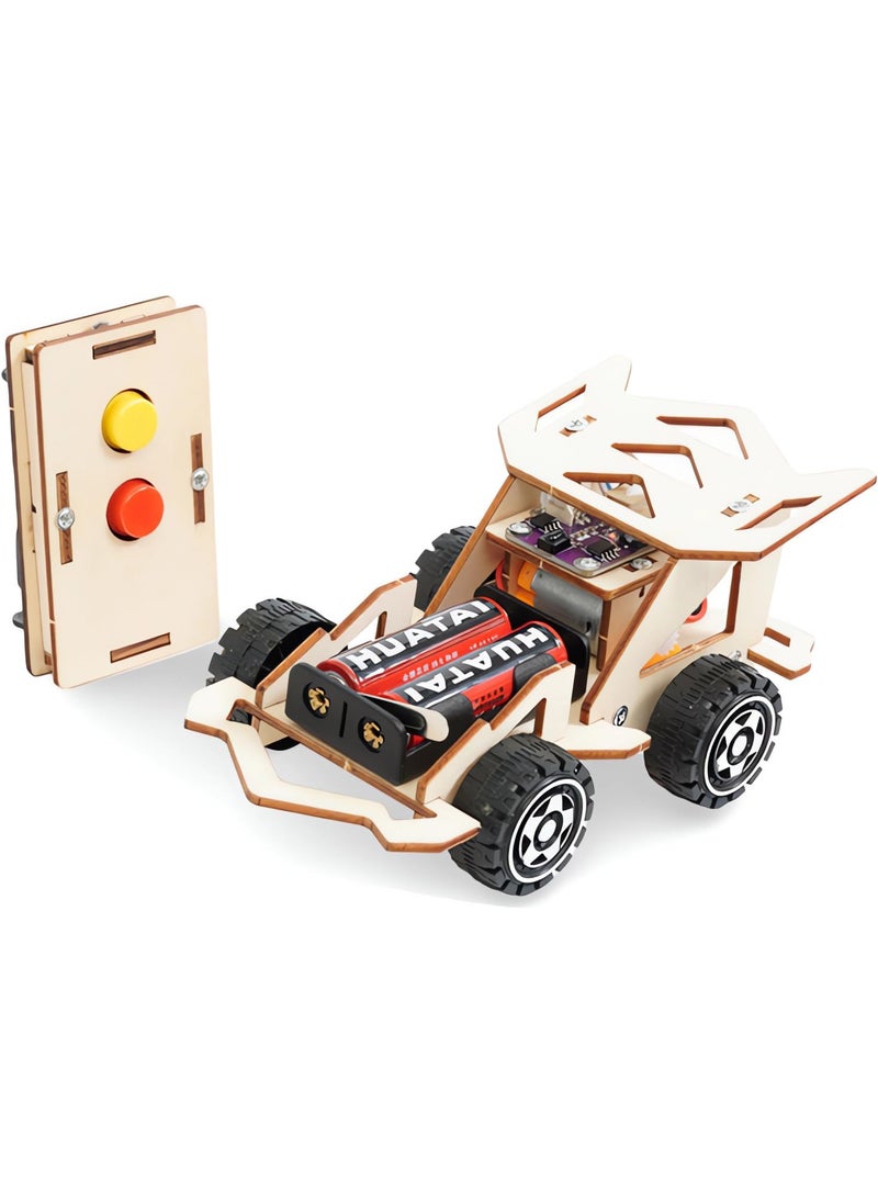 Jorunb - Wooden Remote Car,science kit Wireless Remote Control Racing Car Kit,Science Experiment Kit,DIY Model Cars Kit Educational Building Toys for 5-12 Year Old Boys - Image 1