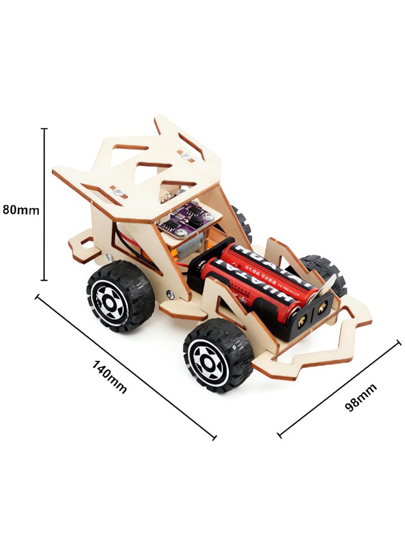 Jorunb - Wooden Remote Car,science kit Wireless Remote Control Racing Car Kit,Science Experiment Kit,DIY Model Cars Kit Educational Building Toys for 5-12 Year Old Boys - Image 1