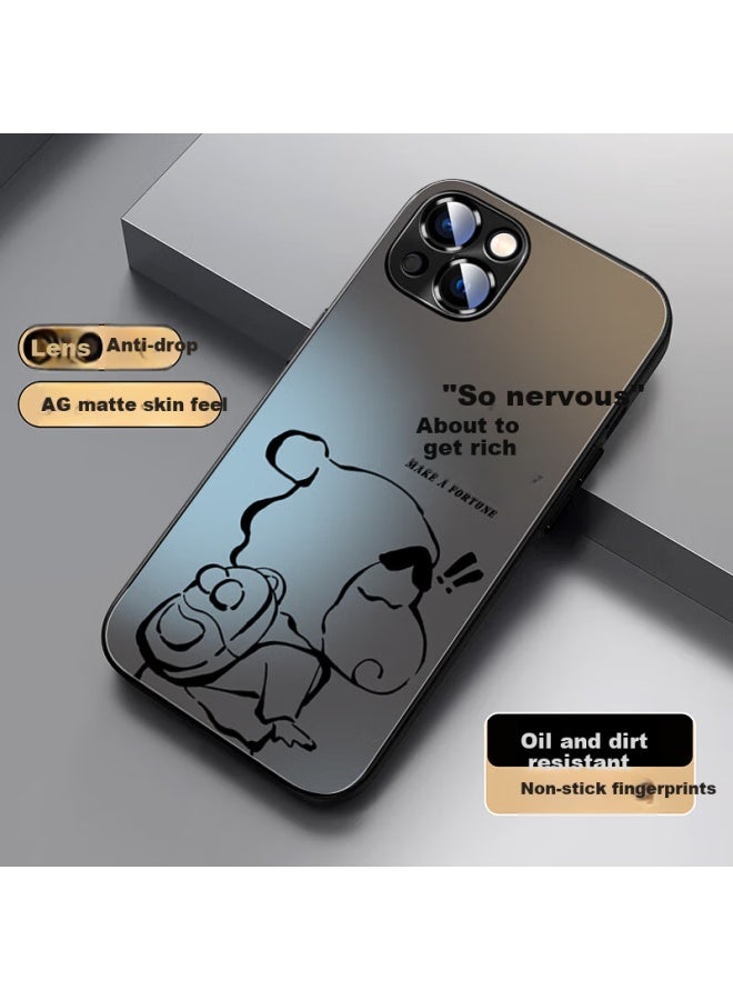 Xp Apple 15 Phone Case Lens Full Cover Iphone 15 Frosted Heat Dissipation Matte Anti-fingerprint Anti-drop Silicone Gel Men And Women Couple High-end Feeling - Graphite Gray Independent New Style - Image 1