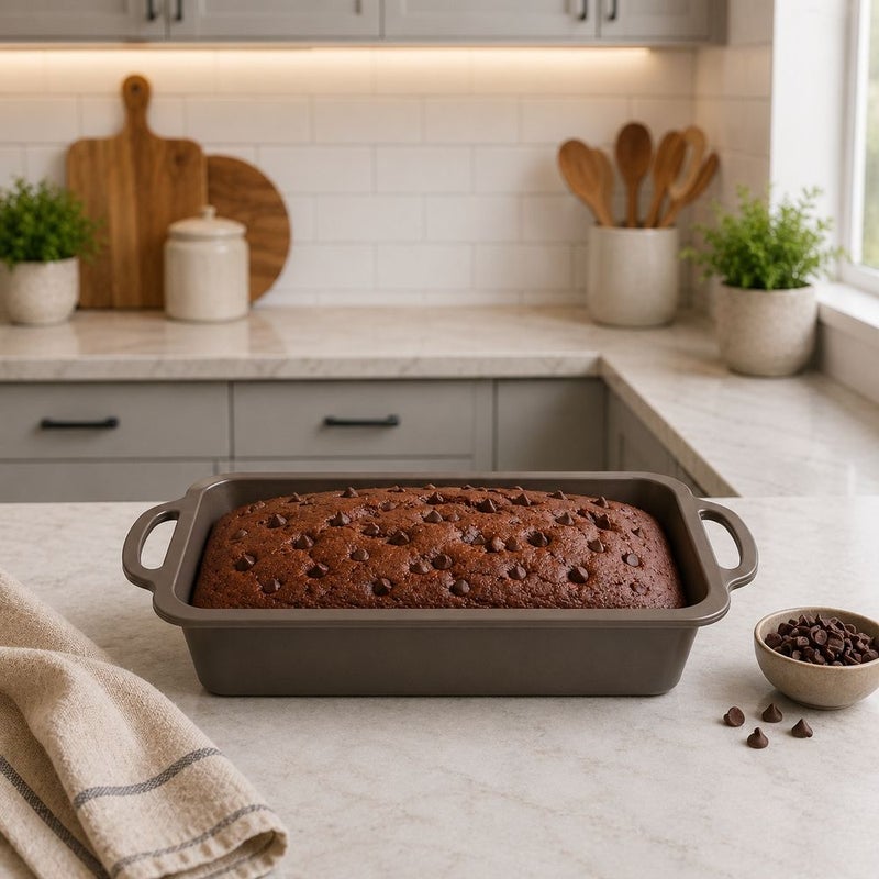 Rectangular Silicone Baking Tray with Handles - Brown - G‏111 - Image 3