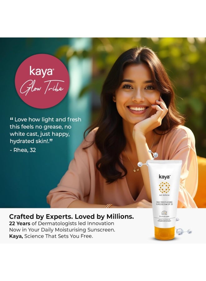 Kaya Daily Moisturizing Sunscreen SPF 30 PA++ | Glycerin, Hydroxyethyl Urea | Dermatologist-Developed | 22 Years Expertise | Hydrating, Non-Sticky Cream, All Skin Types | 50ml - Image 5