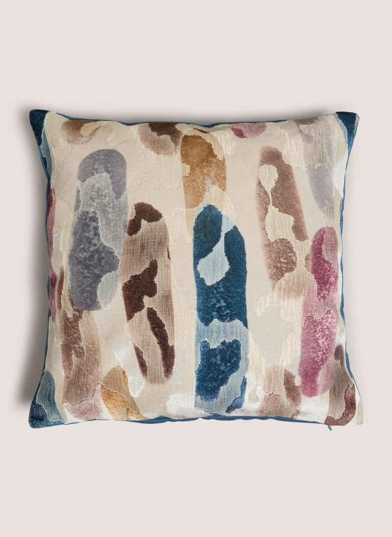 Matalan Blue Watercolour Stripe Cushion