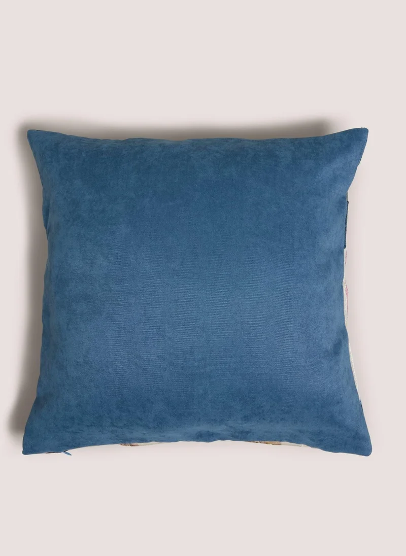 Matalan Blue Watercolour Stripe Cushion