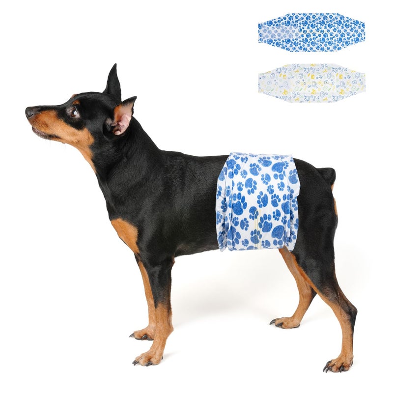 Dono Dog Diapers Male Disposable Male Dog Wraps 40ct Doggie Diapers Wetness Indicator Leak-Proof Dog Belly Wraps, Rapid-Dry Gel Technology Puppy Diapers for Excitable Urination Incontinence, XSmall - Image 1