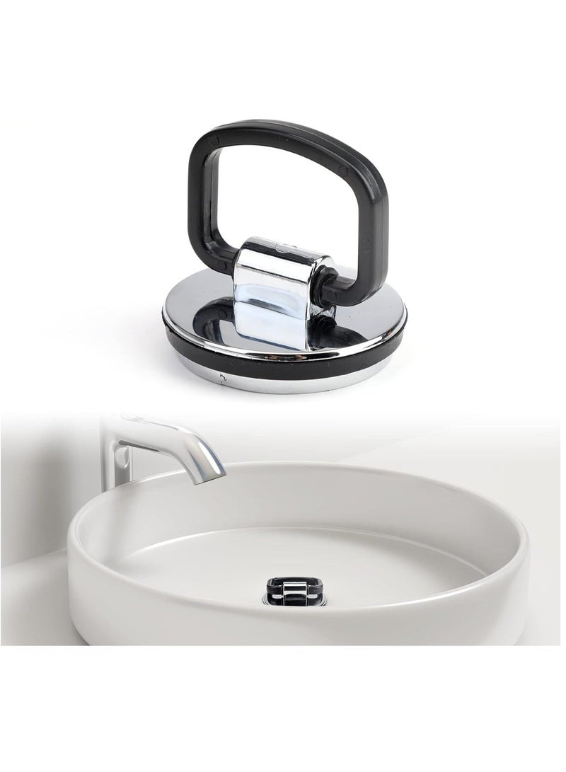 XiuWoo Sink Plug with Grab Handle 46mm Easy Grip Kitchen & Bathroom Basin Premium ABS Chrome Finish Bath Drain Stopper, Water Resistant - Image 1