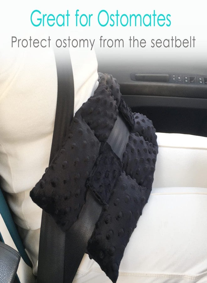 D. Cozy Ostomy Seat Belt Pillow Stoma Seatbelt Protector Ostomy Bag Cover Pillow for Driving Ileostomy Ostomy Support Pillow Urostomy Supplies Car Women Men Minky Dot Black - Image 4
