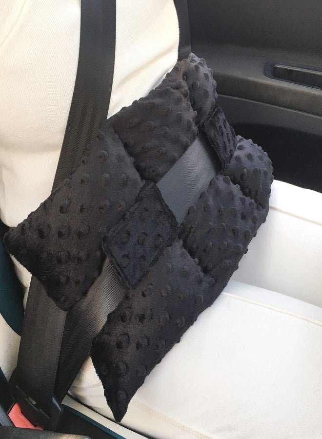 D. Cozy Ostomy Seat Belt Pillow Stoma Seatbelt Protector Ostomy Bag Cover Pillow for Driving Ileostomy Ostomy Support Pillow Urostomy Supplies Car Women Men Minky Dot Black - Image 1