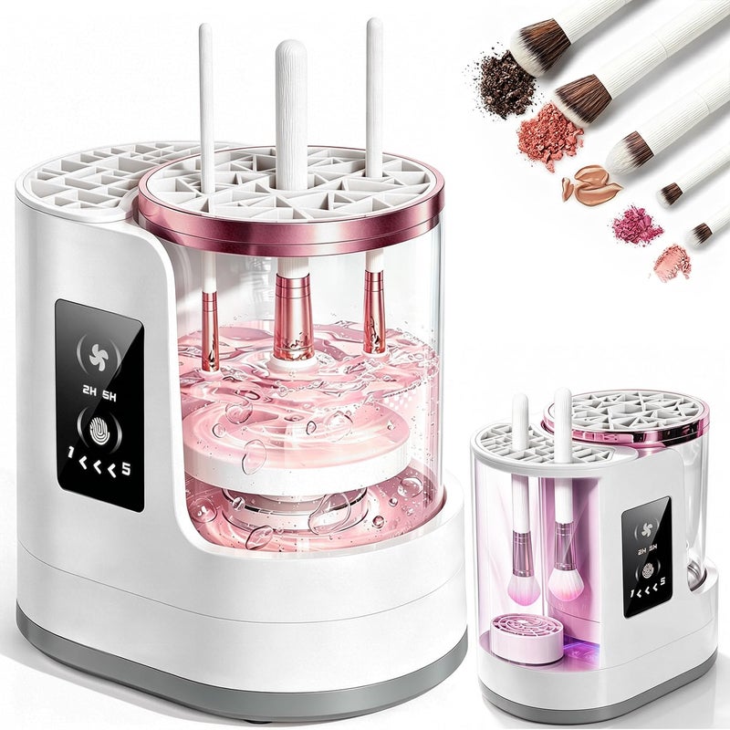SBMKK 3IN1 Electric Makeup Brush Cleaner Machine and Dryer SBMKK Automatic Make Up Brush Cleaner Tool for All Size Brush Sponges Beauty Cosmetic Set - Image 2