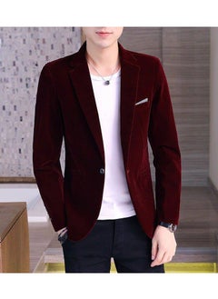 KUYING New Men's Casual Velvet Suit Jacket  - Image 1