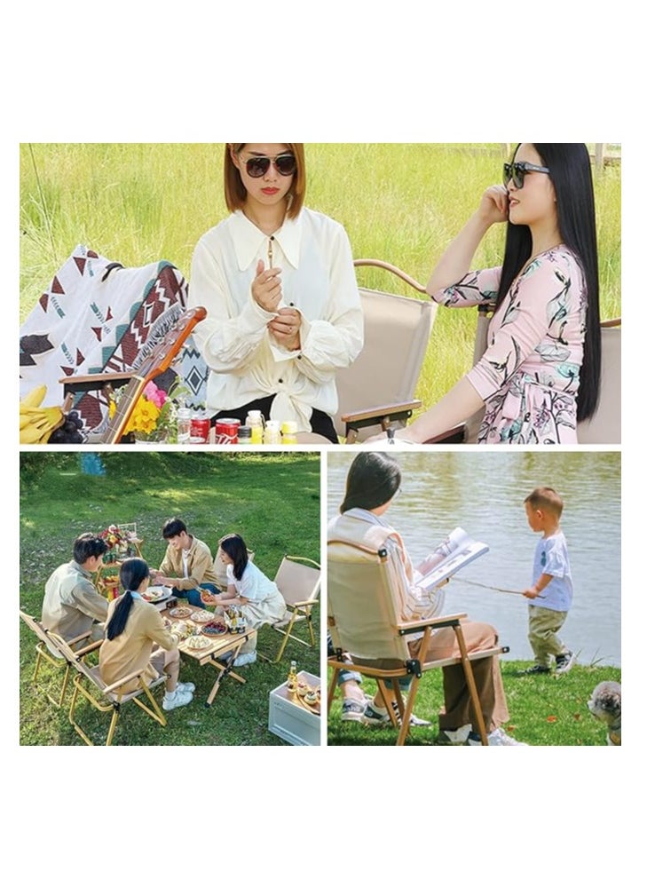 Generic - Portable Folding Chair, Large Outdoor Camping Chair, Lightweight Foldable Packing Beach Chair, for Camping Hiking Garden Travel Beach Picnic BBQ Outdoor (Back Large 2Pcs) - Image 1