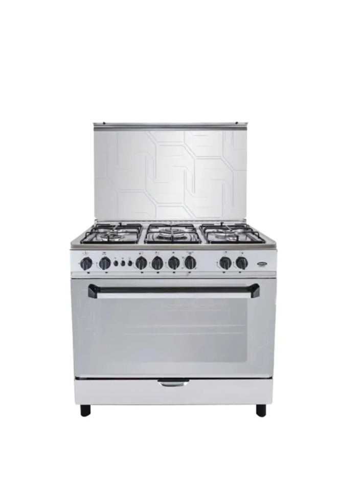 Fresh Fresh gas stove, 5 burners, 60*90 cm, Jumbo Star Silver, code 20584