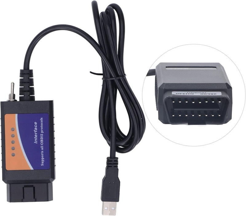 Keenso OBD2 Scanner Car Diagnostic Tool OBDII Code Reader ELM327 USB V1.5 with PIC18F25K80 Chip for Kuga ABS Bleeding Coding 38 More Services - Image 4