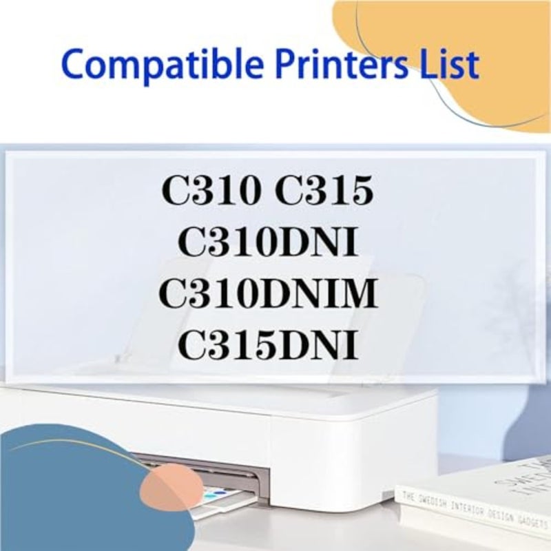 لطابعات Xerox C310/C315: مجموعة حبر عالية السعة بأربعة ألوان، حبر قائم على البوليمر، أسود/سماوي/أرجواني/أصفر، ينتج ما يصل إلى 2800 صفحة لكل خرطوشة - Image 2