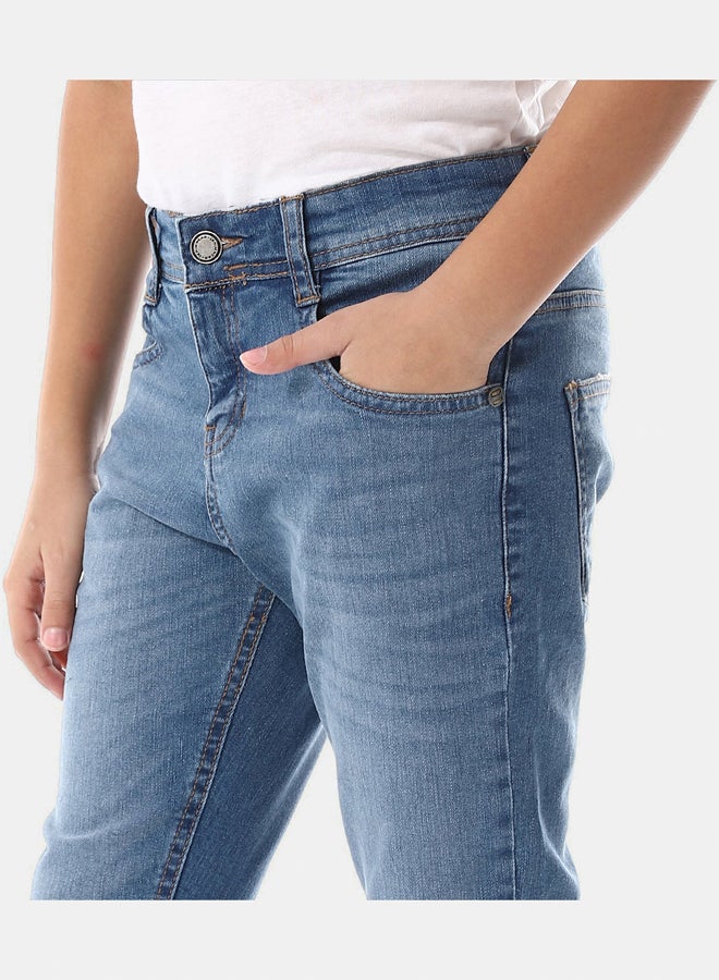Andora Fly Zipper Button Closure Boys Skinny Jeans Pants - Image 2