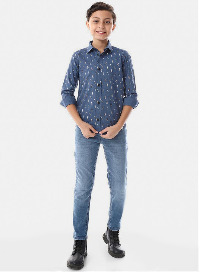 Andora Fly Zipper Button Closure Boys Skinny Jeans Pants - Image 1
