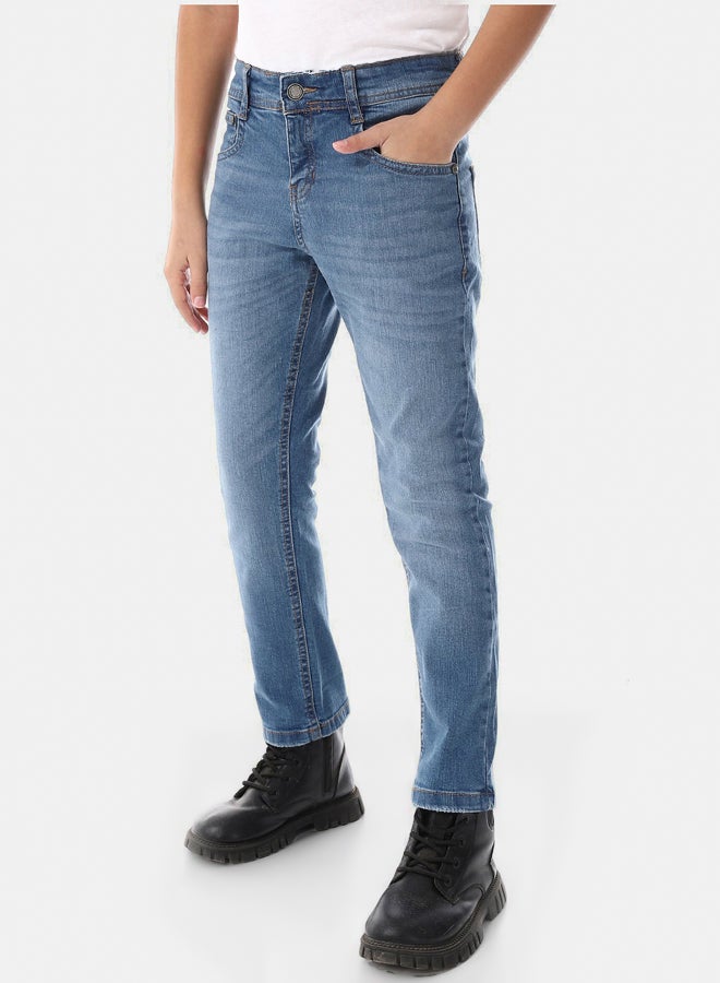 Andora Fly Zipper Button Closure Boys Skinny Jeans Pants - Image 3