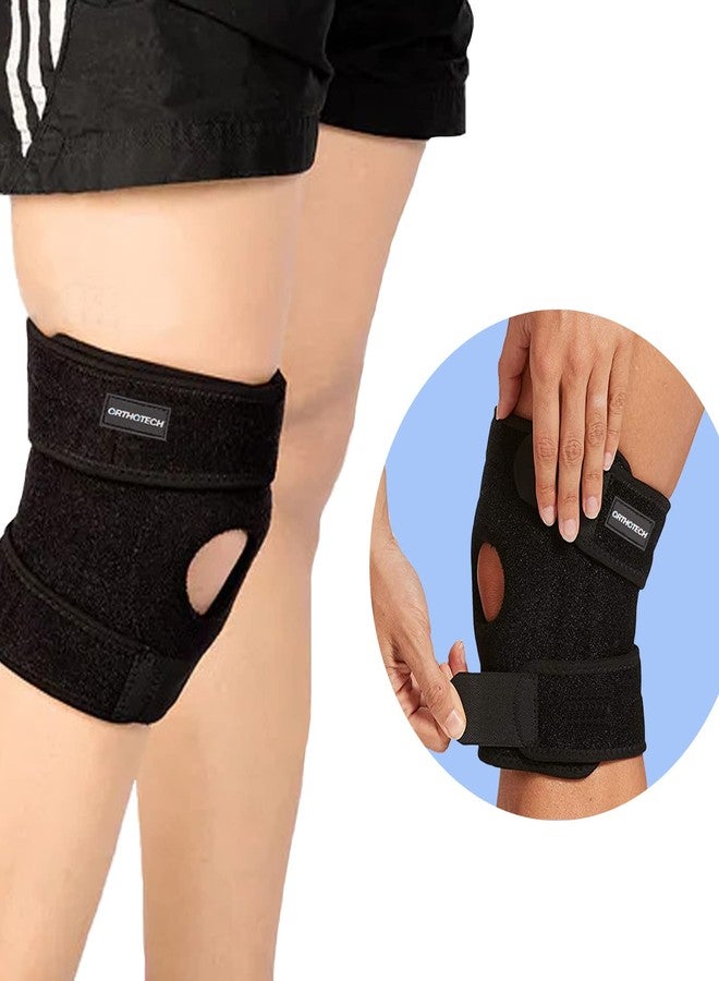 Orthotech Knee Support Brace | Adjustable Compression for Knee Stability | Breathable and Comfortable Fabric with Velcro Closure (Black) - Image 3