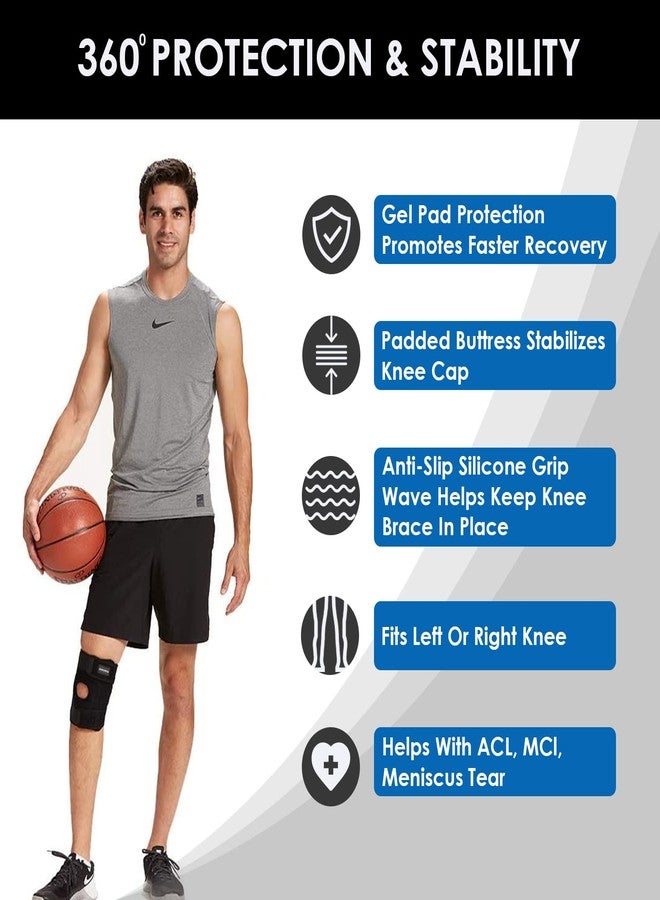 Orthotech Knee Support Brace | Adjustable Compression for Knee Stability | Breathable and Comfortable Fabric with Velcro Closure (Black) - Image 2