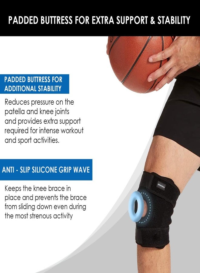 Orthotech Knee Support Brace | Adjustable Compression for Knee Stability | Breathable and Comfortable Fabric with Velcro Closure (Black) - Image 4
