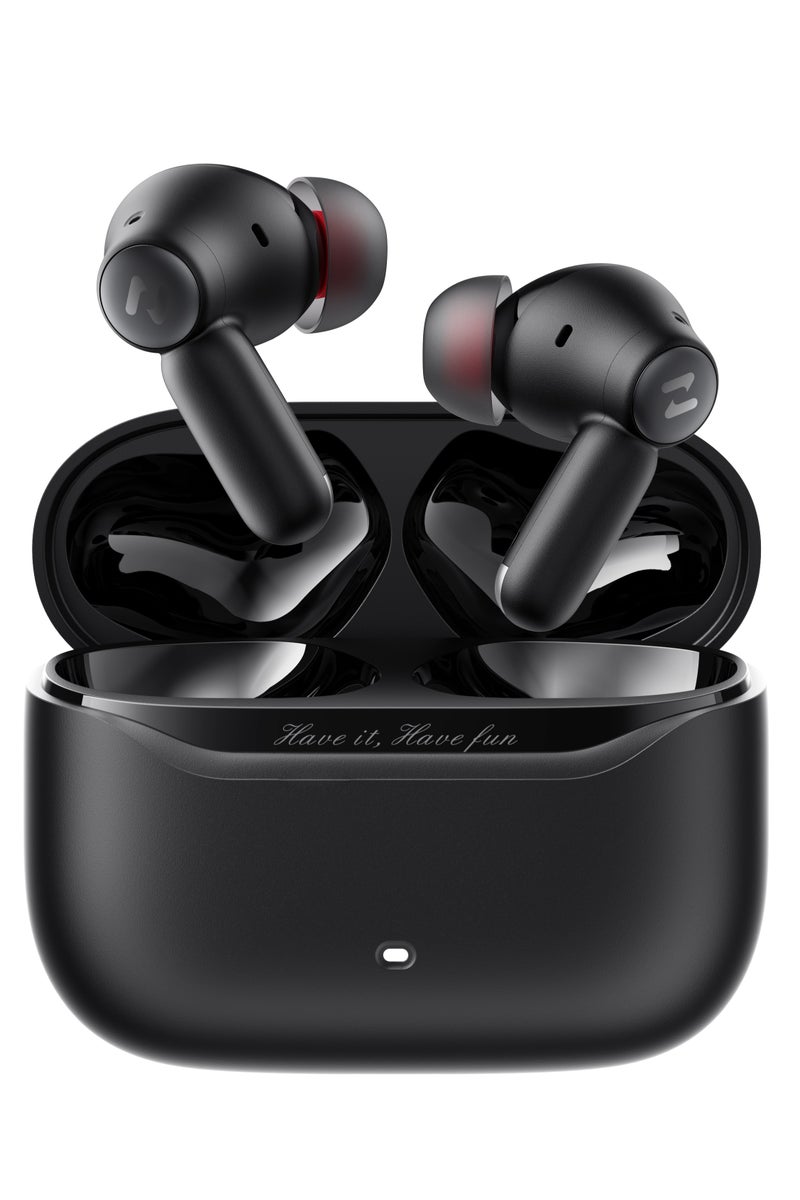 havit Bluetooth 6.0 Wireless Earbuds – Hybrid Active Noise Cancellation up to 45dB with Four Noise Isolating Microphones, Transparency Mode, 3D Surround Sound, Connect to Two Devices Simultaneously, Touch Control via Dedicated App, Up to 30 Hours of Playtime with Charging Case, Fast Charging with Type-C Port, Personalized Sound Settings, CE & RoHS Certified – Premium Earphones (Black) - Image 1