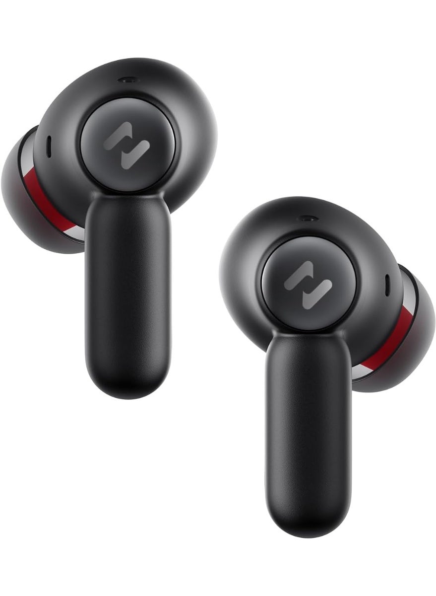 Bluetooth 6.0 Wireless Earbuds – Hybrid Active Noise Cancelling Up to 45dB, 6 Mics ENC Clear Call In-Ear Headphones with Transparency Mode, 3D Spatial Surround Sound & Deep Bass, Low Latency for Gaming, 30+ Hours Playtime with Charging Case, Dual Device Pairing, Custom EQ App Control, Fast Type-C Charging, IPX5 Waterproof – Premium True Wireless Earbuds (Black)