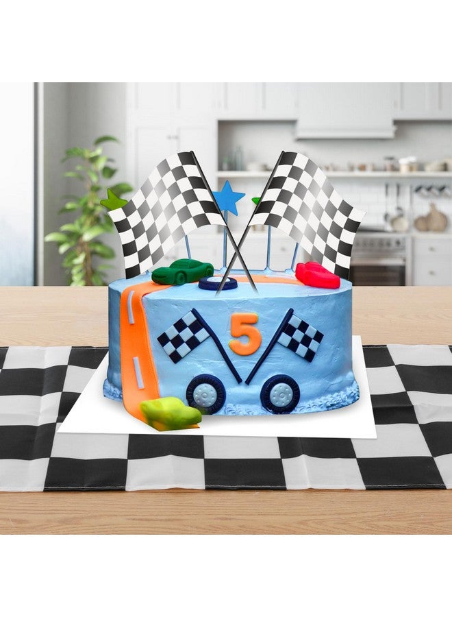 Grevosea 2 Pieces Checkerboard Racing Theme Tablecloths, Black And White Checkered Tablecloths, Picnic Table Covers Disposable Checkered Racing Table Cover For Home Alice Party Decorations 72 * 13 Inch - Image 5