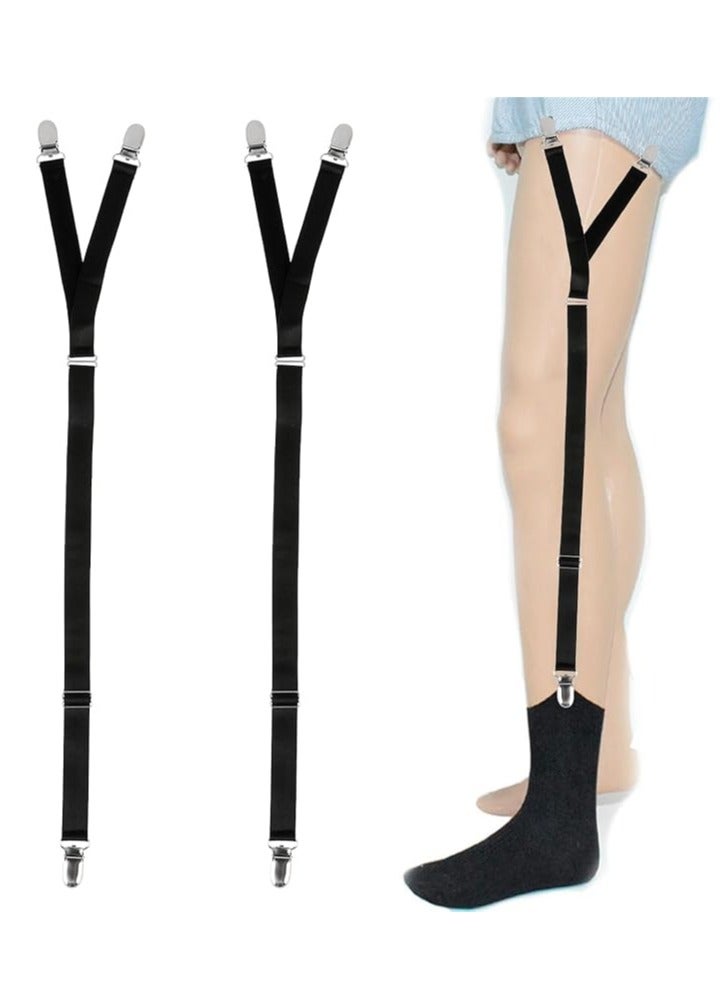 Mens Shirt Stays Sock Non-slip Clamps Adjustable Shirt Stays for Men Elastic Shirt Garter Adjustable Elastic Garter Straps  - Image 1