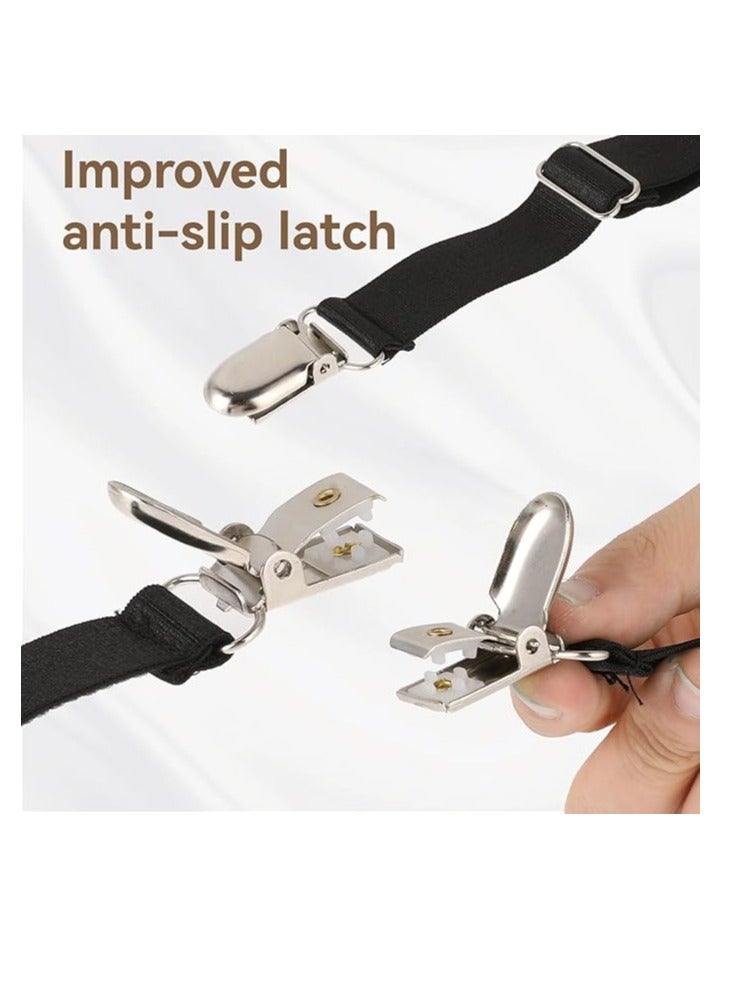 Mens Shirt Stays Sock Non-slip Clamps Adjustable Shirt Stays for Men Elastic Shirt Garter Adjustable Elastic Garter Straps  - Image 3