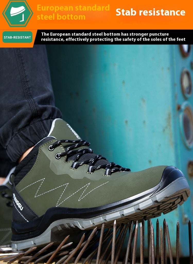 أحذية رجالية ذات أصابع فولاذية وخفيفة الوزن وآمنة ومريحة ومقاومة للثقب وأحذية عمل غير قابلة للتدمير وأحذية رياضية أنيقة. - Image 4