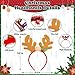 HOVACY 16 PCS Christmas Headbands 16 Styles Red Xmas Headpieces Cute Holiday Bow Tie Hair Bands Felt Elf Hat Santa Hat Headwear for Christmas Party Supplies Accessories - Image 4