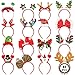 HOVACY 16 PCS Christmas Headbands 16 Styles Red Xmas Headpieces Cute Holiday Bow Tie Hair Bands Felt Elf Hat Santa Hat Headwear for Christmas Party Supplies Accessories - Image 2