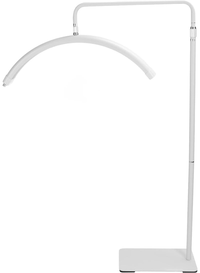 Half Moon LED Floor Lamp for Eyelashes with Mobile Holder, Adjustable Brightness and Height for Home and Beauty Salons HD-M6X (White) - Image 1