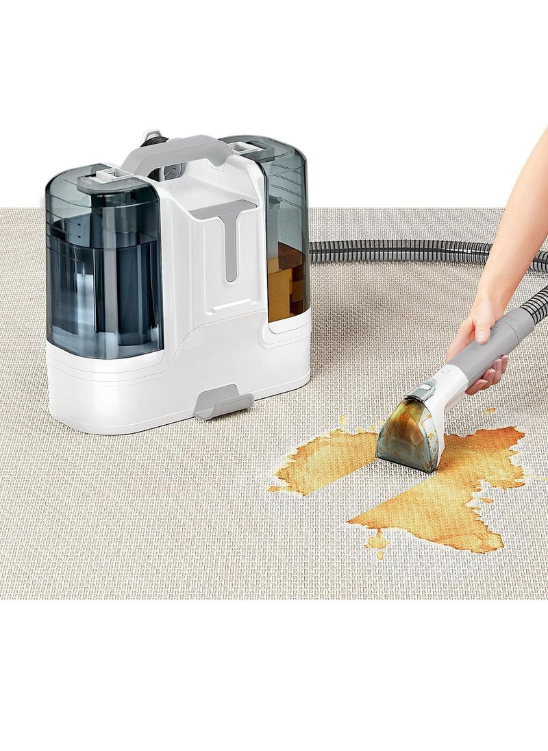 ET-LIFE - Carpet Cleaner, Wired Dry & Wet Cleaner with 6 Different Brushes, for Carpet/Curtain/Car Seat/Sofa Couch, 450W, K15 White - Image 1